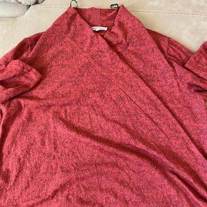 Pleione XL, Deep Red Asymmetrical front cross sweater